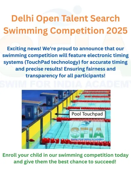 We believe every fraction of a second counts. That's why our flagship Delhi Open Talent Search competition uses professional electronic timing with touchpad technology, ensuring every result is accurate and fair for all participants.