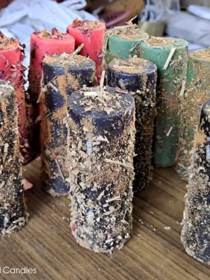 Rustic charm with a twist of warmth. These handcrafted pillar candles are heavily coated in dried herbs and spices, carrying nature’s touch for your peaceful nights or festive rituals.