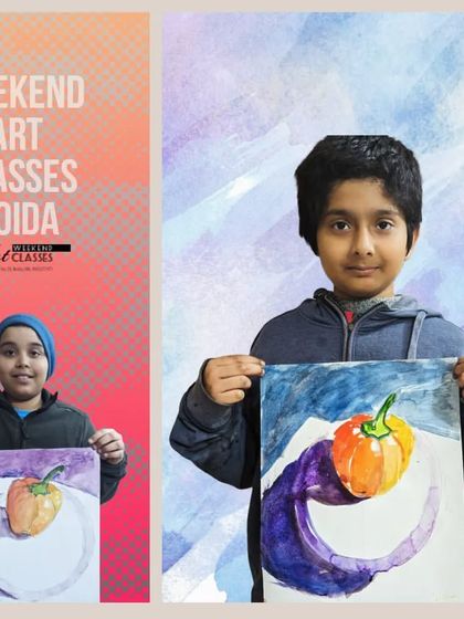 A before-and-after look at a student's progress. It's amazing to see how his skills in watercolor and composition have grown over time.