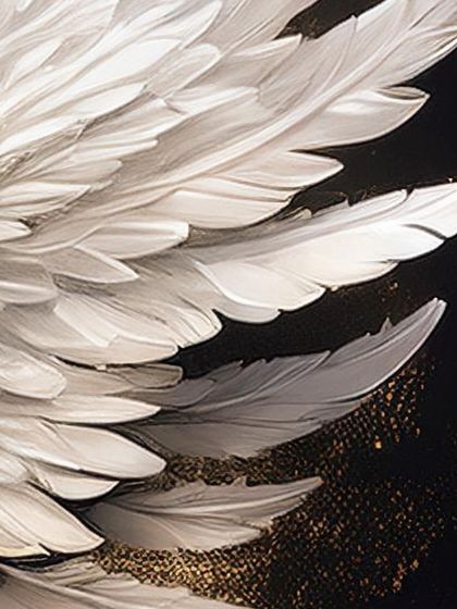 A detailed macro shot of the texture and sparkle on the custom-made angel wings used in my fantasy sessions.