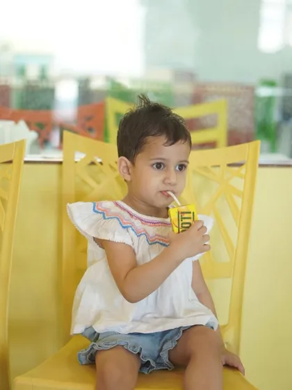 A quiet moment with a refreshing drink. After all the excitement, kids can take a break and re-energize at our cafe before heading back to the play zone.