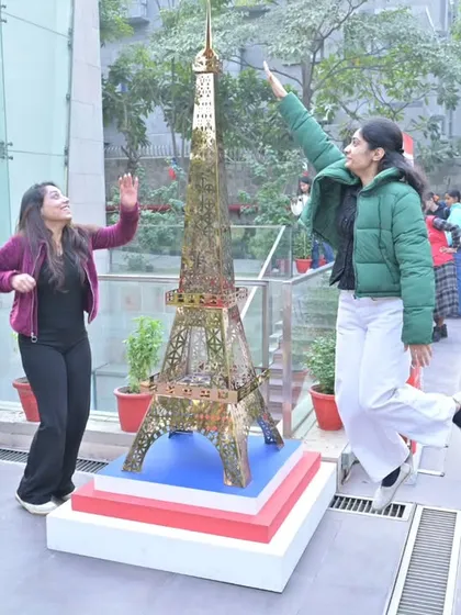 Capturing the joy and excitement of our French Open Day with a mini Eiffel Tower.