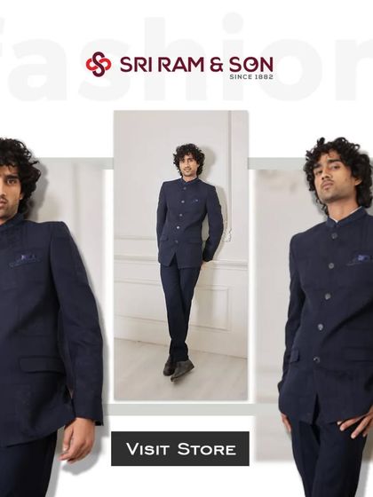 Capture hearts with the impeccable allure of a Bandhgala. This navy blue corduroy-style Bandhgala is perfect for any occasion, blending tradition with modern flair.