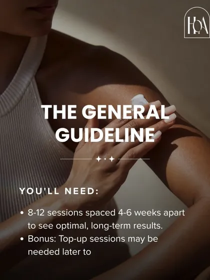 As a general guideline, you will need 8-12 sessions spaced 4-6 weeks apart for optimal, long-term results. Some clients may need top-up sessions later to maintain their results.