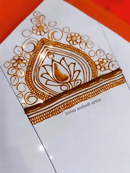 The outline stage of the lotus cuff design. We always start with the basic lines to ensure the structure is correct.