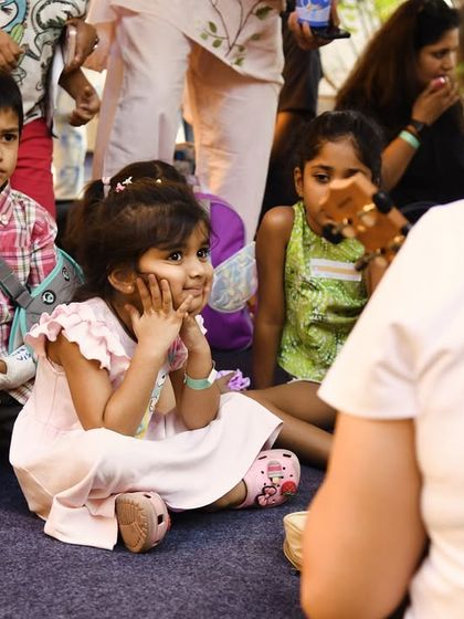 The look of pure enchantment on a child's face during our outdoor Jungle Jugalbandi session. These moments of quiet focus and wonder are just as important as the noisy, active ones.