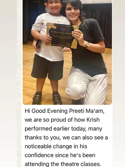 "We can also see a noticeable change in his confidence since he's been attending the theatre classes." This parent's feedback highlights the core goal of our program: building real-world confidence.