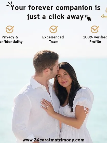 For our NRI and elite clients, finding a forever companion is just a click away. We ensure privacy, leverage our experienced team, and offer 100% verified profiles for a seamless and trustworthy matrimonial search.