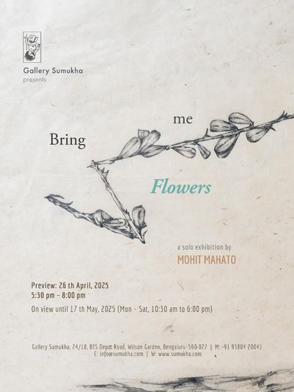 An alternate invitation design for 'Bring me Flowers', showcasing a different drawing from the series.