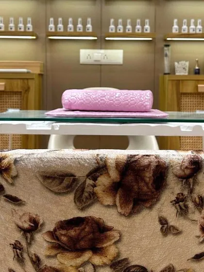 A close up of our pedicure station, where you can sit back and relax while we take care of your feet.