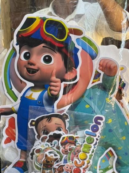 This is the Cocomelon character cutout set I use for themed birthday parties. It includes the main characters and smaller decorative pieces.