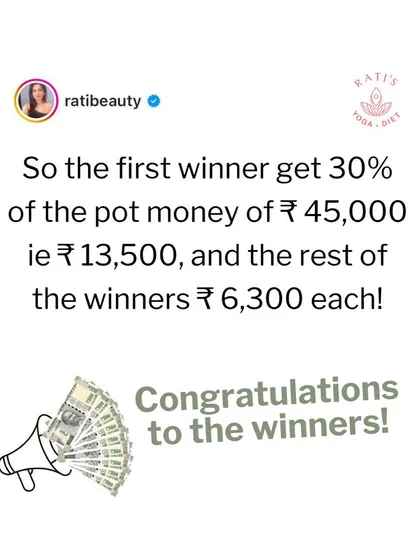 A graphic celebrating our winners and the prize money they earned. Congratulations to all!