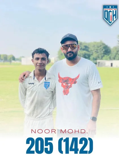 Another double hundred for a DCH champ. So proud of Noor Mohammad for his brilliant 205 runs. This is his third double ton in 2024, showing amazing consistency.