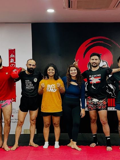 A slightly different angle of our strikers fest, capturing the strong and confident presence of our team.