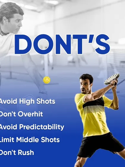 Master the game faster with these essential Do's and Don'ts of Pickleball. Learn key strategies like maintaining a soft touch and working the angles, while avoiding common mistakes like high shots and rushing the net.