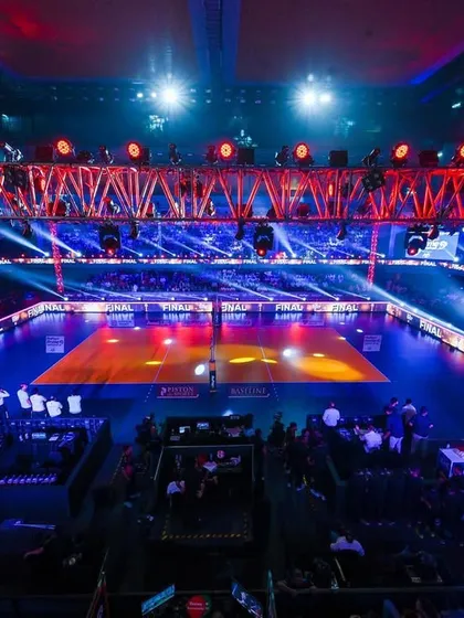We can turn any space into a world-class arena. For the Prime Volleyball League finals, we designed and installed a complete overhead lighting rig and court-side setup, creating a high-stakes, broadcast-ready environment for the championship match.
