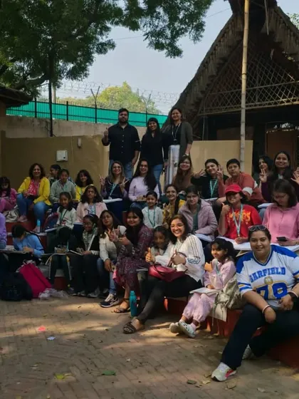 A happy group of students and instructors at our outdoor art event. We believe that shared experiences like this are an important part of the artistic journey.