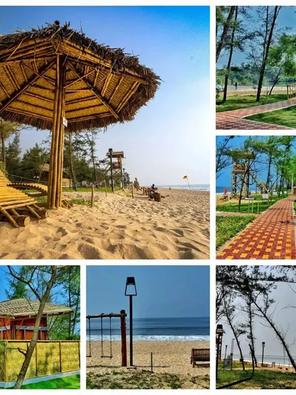 A collage of the beautiful beaches and resorts we visit on our Udupi and Agumbe trips.