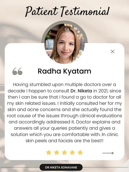 This patient's review after a decade of searching for the right doctor is a powerful reminder of why I focus on root-cause analysis. Her confidence in my in-clinic peels and facials comes from a foundation of trust and results.