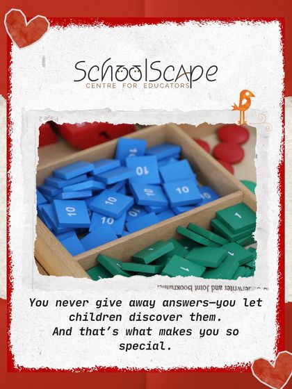 Montessori materials, like these stamp game tiles, never give away the answer. They are designed to let children discover concepts for themselves, which is what makes them so special.
