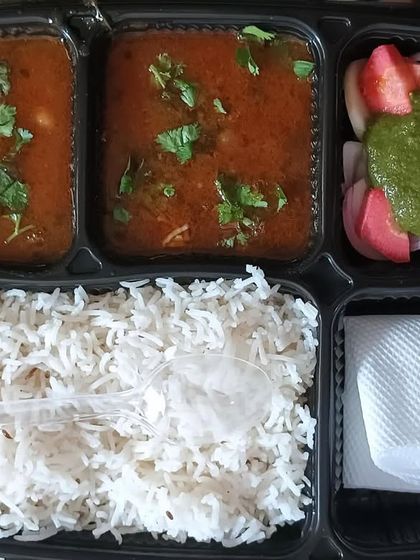 A simple meal of yellow chana, rice, and roti. Sometimes, the simplest meals are the most satisfying.