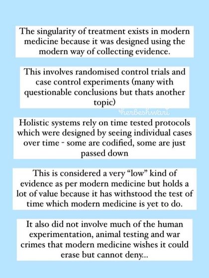 An infographic series exploring the differences between modern medicine (Allopathy) and holistic systems (AYUSH). I discuss their different approaches to diagnosis and treatment, and why both are needed for comprehensive healthcare.