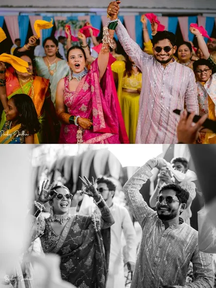 The energy of the dance floor, captured in both vibrant color and timeless black and white.