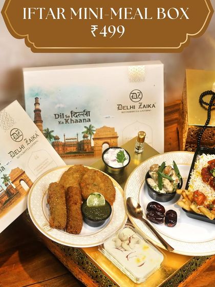 Our Iftar Mini Meal Box, priced at ₹499, is perfect for two people. It's a compact yet satisfying meal to break your fast.