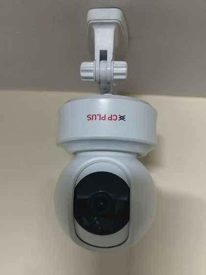 A clean and discreet installation of a CP Plus Wi-Fi camera, ready to secure the room.