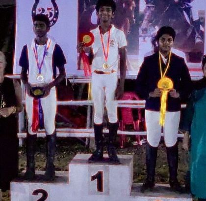 More proud moments from the Pondy Show, with my young riders celebrating their first-ever competition medals. This is where the journey to becoming a champion begins.
