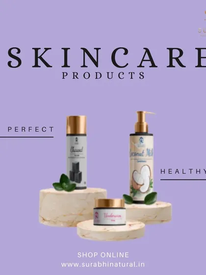 This image showcases a few of our skincare products, including our Charcoal face wash and Goat Milk body wash, perfect for creating a healthy skincare routine.