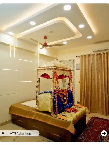 A dedicated room for the Guru Granth Sahib, designed with simplicity and reverence. The clean lines and soft lighting create a peaceful and respectful space for prayer.