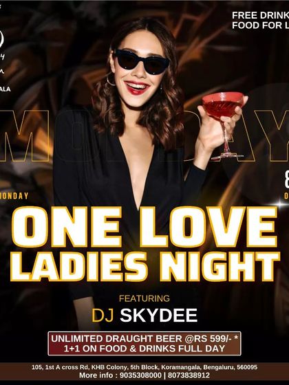 The 'One Love' Ladies Night poster for my Monday gig at The Boozy Griffin, a long-standing residency.