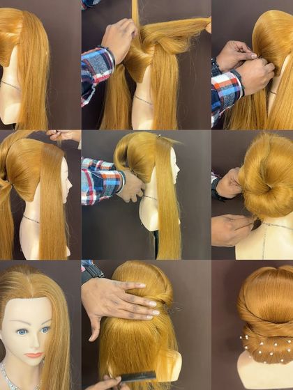 A step-by-step photo guide to creating the C-shaped bun from the previous video. This is great for students to review the process.