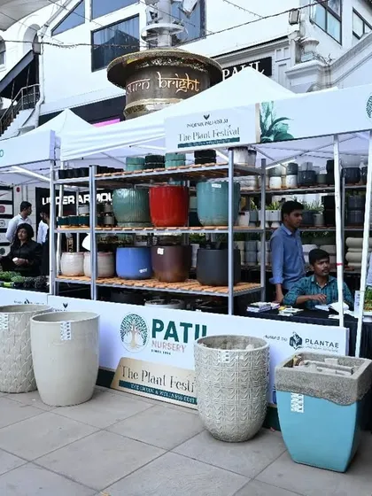 Our stall at the Phoenix Palladium, showcasing a wide range of our curated planters. Events like these are a great opportunity to see and feel the quality of our products in person.