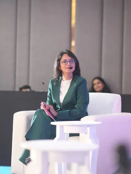 A photo of me sitting on a panel. In a sea of AI-written posts, this is a self-written post. The journey of writing, with its ups and downs, is a transformative experience AI cannot replicate.