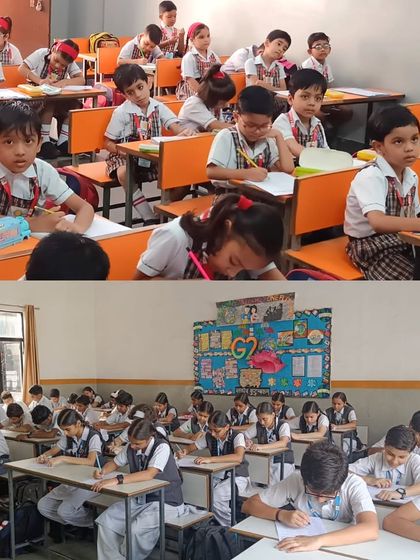 A throwback to the 2023 Olympiad at Gayatri Public School, Agra. The classrooms were filled with young, talented minds.