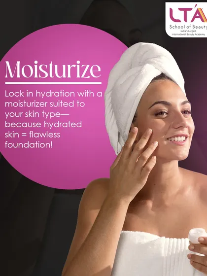 Step 4: Moisturize. Locking in hydration with a moisturizer suited to the client's skin type is critical. Hydrated skin equals a flawless foundation application.