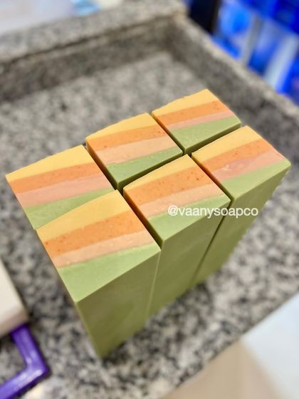 Another angle of our Tropical Escape bars, showcasing the clean lines and bright colors. Each bar is a little slice of a beach vacation.