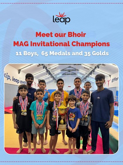 Our Bhoir MAG Invitational champions shining bright. With 11 boys winning an incredible 65 medals, including 35 golds, all their sweat, focus, and determination truly paid off.