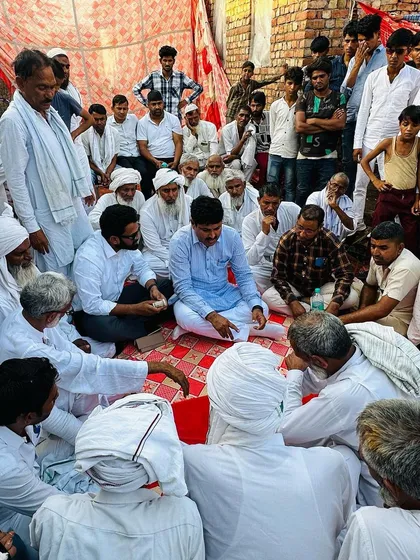 Participating in the wedding rituals in village Adbar. Being present for the people means sharing in all aspects of their lives, building bonds that go beyond politics.