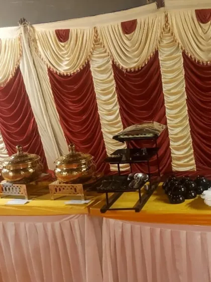 A close-up of our appetizer and dessert station at a wedding. We offer a variety of starters and sweets to complement the main course.