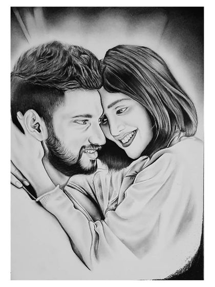 A look at how I created the 'Love Mocktail' couple portrait. These progress shots are perfect for anyone interested in a custom couple's sketch.