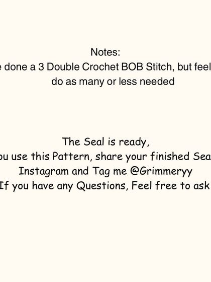 Just a few final notes for the seal pattern. I explain the bobble stitch I used for the fins and remind everyone to tag me when they share their finished creation. I love seeing what you make.