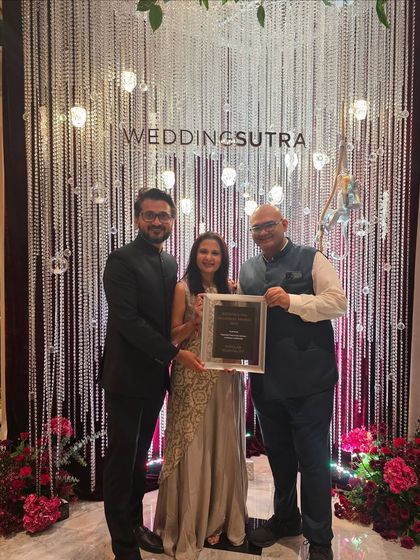 Receiving our Platinum award at the WeddingSutra Influencer Awards. A proud moment for the entire Popular Hospitality team.