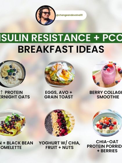 Here are some delicious breakfast ideas for managing insulin resistance and PCOS, including protein overnight oats, eggs with avocado toast, and a berry collagen smoothie.