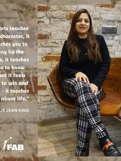 A portrait of our founder, Disha Malhotra Julka. Her philosophy is that sport teaches character, rules, and life itself, a belief that is at the heart of every workshop we conduct.