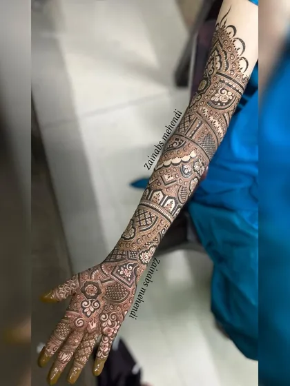 The full arm view of this intricate Pakistani design.