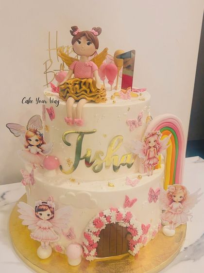 Another angle of the enchanting fairy cake for Tisha, showing the delicate details and handcrafted elements.