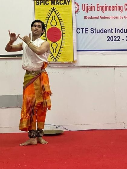 Demonstrating a 'hasta mudra' or hand gesture during a workshop. Each gesture has a specific meaning and is a vital part of our dance vocabulary.